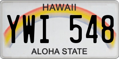 HI license plate YWI548
