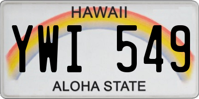 HI license plate YWI549