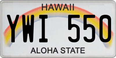 HI license plate YWI550