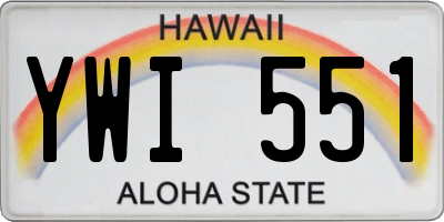 HI license plate YWI551