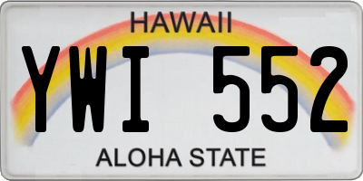 HI license plate YWI552