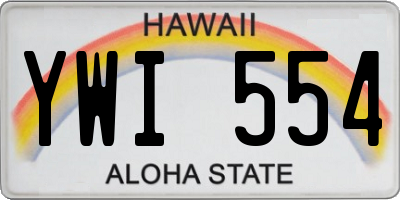 HI license plate YWI554