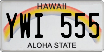 HI license plate YWI555