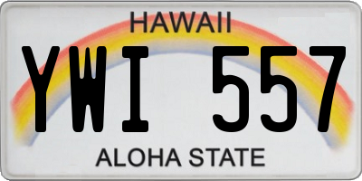 HI license plate YWI557