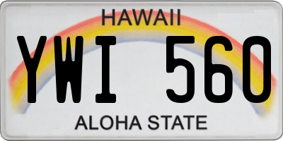 HI license plate YWI560