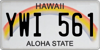 HI license plate YWI561