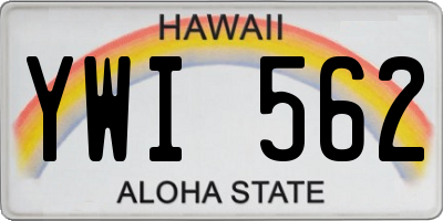 HI license plate YWI562