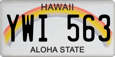 HI license plate YWI563