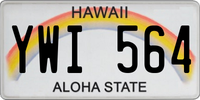 HI license plate YWI564