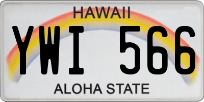 HI license plate YWI566