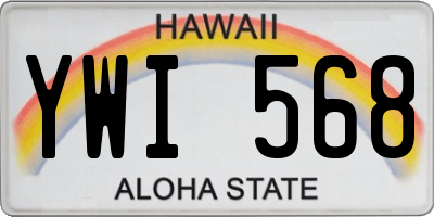 HI license plate YWI568