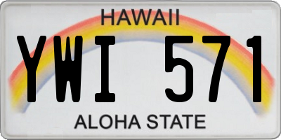HI license plate YWI571