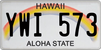 HI license plate YWI573