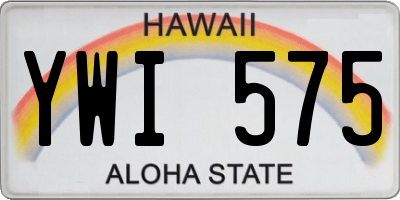 HI license plate YWI575