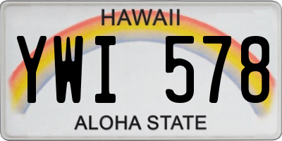 HI license plate YWI578