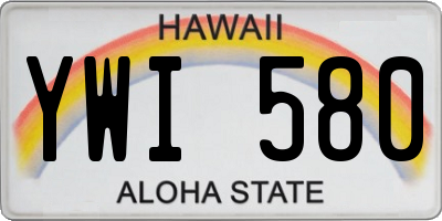 HI license plate YWI580