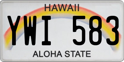 HI license plate YWI583
