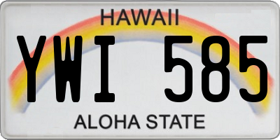 HI license plate YWI585