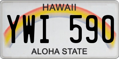 HI license plate YWI590