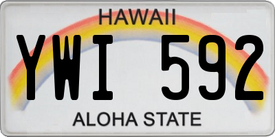 HI license plate YWI592
