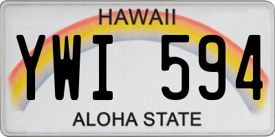 HI license plate YWI594