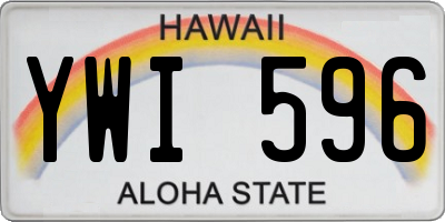 HI license plate YWI596