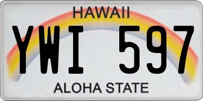 HI license plate YWI597