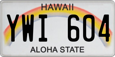 HI license plate YWI604