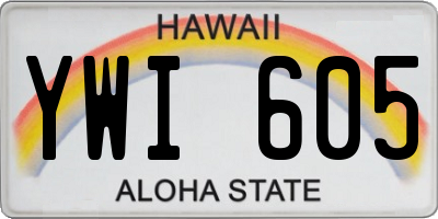 HI license plate YWI605