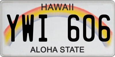 HI license plate YWI606