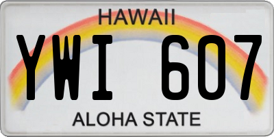 HI license plate YWI607