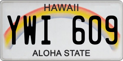 HI license plate YWI609