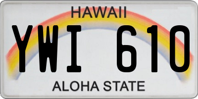 HI license plate YWI610