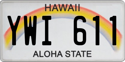 HI license plate YWI611