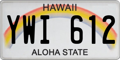 HI license plate YWI612