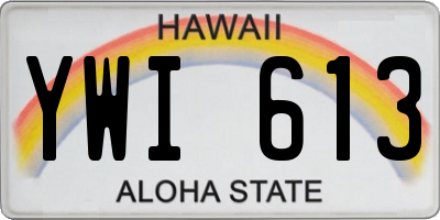 HI license plate YWI613