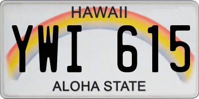 HI license plate YWI615