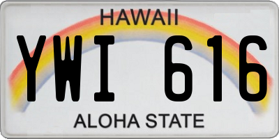 HI license plate YWI616