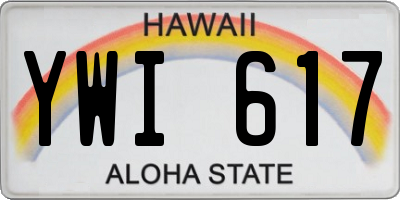 HI license plate YWI617