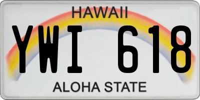 HI license plate YWI618