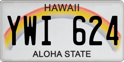 HI license plate YWI624