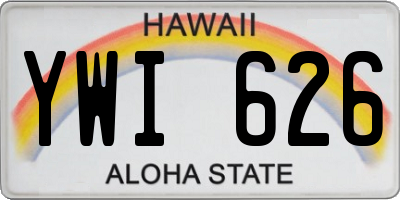HI license plate YWI626