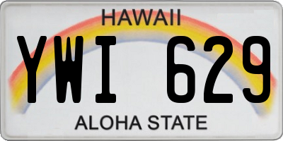 HI license plate YWI629