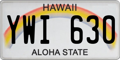 HI license plate YWI630
