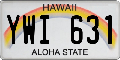 HI license plate YWI631