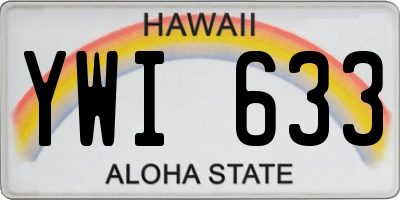 HI license plate YWI633