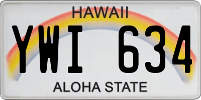 HI license plate YWI634