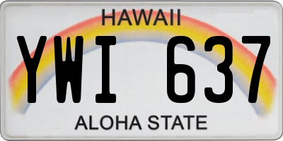 HI license plate YWI637