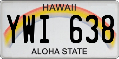 HI license plate YWI638