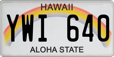 HI license plate YWI640